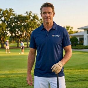 NBC GOLF Team 365 Performance Polo Shirt Navy Blue Large